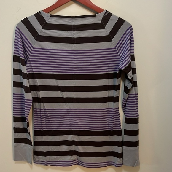 Patagonia Long Sleeves Tee Purple Striped Top Women’s S - Picture 3 of 12